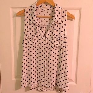 Button up Heart 💙 Tank